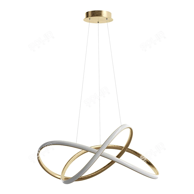 Golden Loop LED Pendant Light 3D model image 1