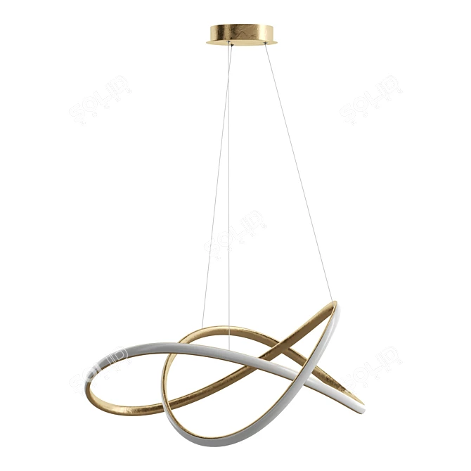 Golden Loop LED Pendant Light 3D model image 2