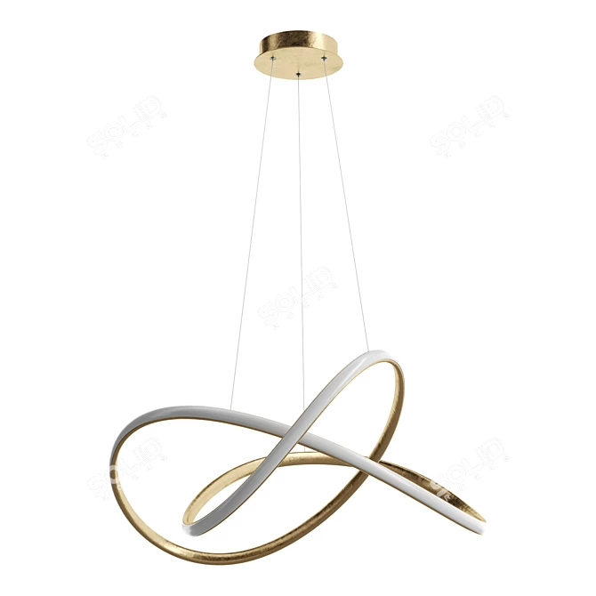 Golden Loop LED Pendant Light 3D model image 3