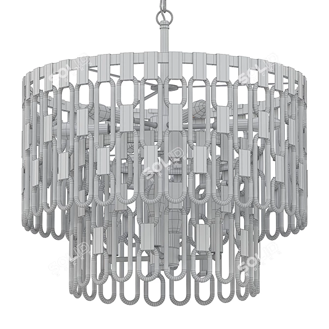 Modern Blockchain 6-Light Chandelier 3D model image 2