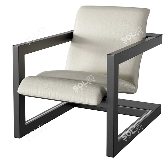 Modern Elegance Sculptural Armchair 3D model image 1