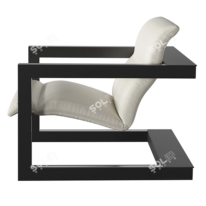 Modern Elegance Sculptural Armchair 3D model image 2