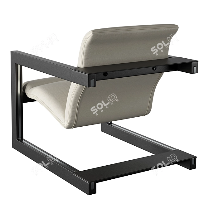 Modern Elegance Sculptural Armchair 3D model image 3