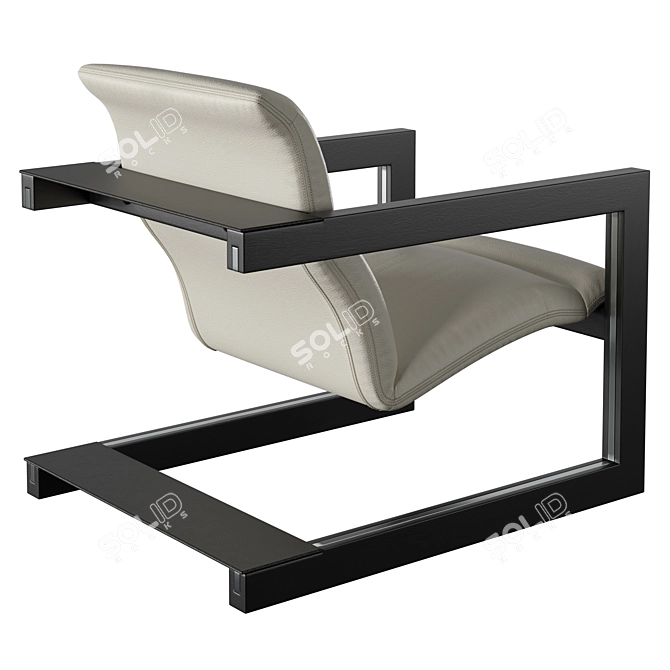 Modern Elegance Sculptural Armchair 3D model image 4