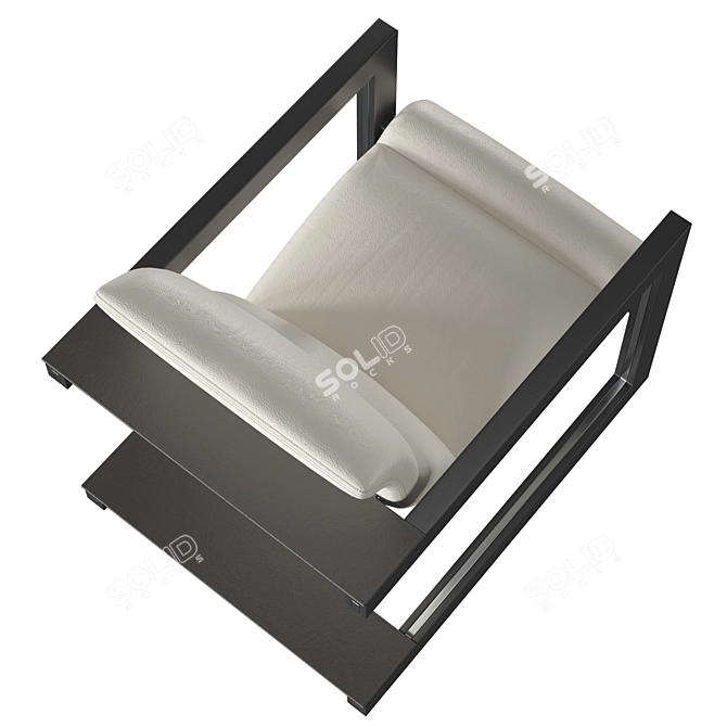 Modern Elegance Sculptural Armchair 3D model image 5