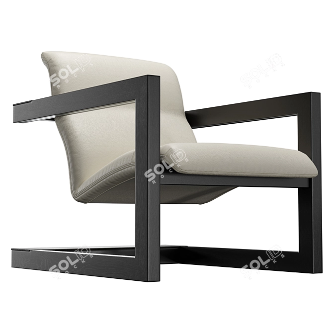 Modern Elegance Sculptural Armchair 3D model image 6