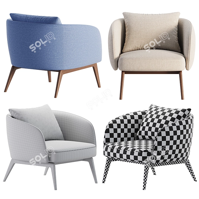 Modern Cosmo Armchair by HC28 3D model image 12