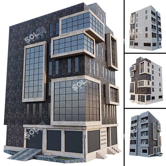 High Detail PBR Building 3D model image 1