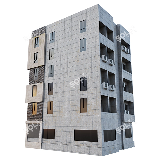 High Detail PBR Building 3D model image 2