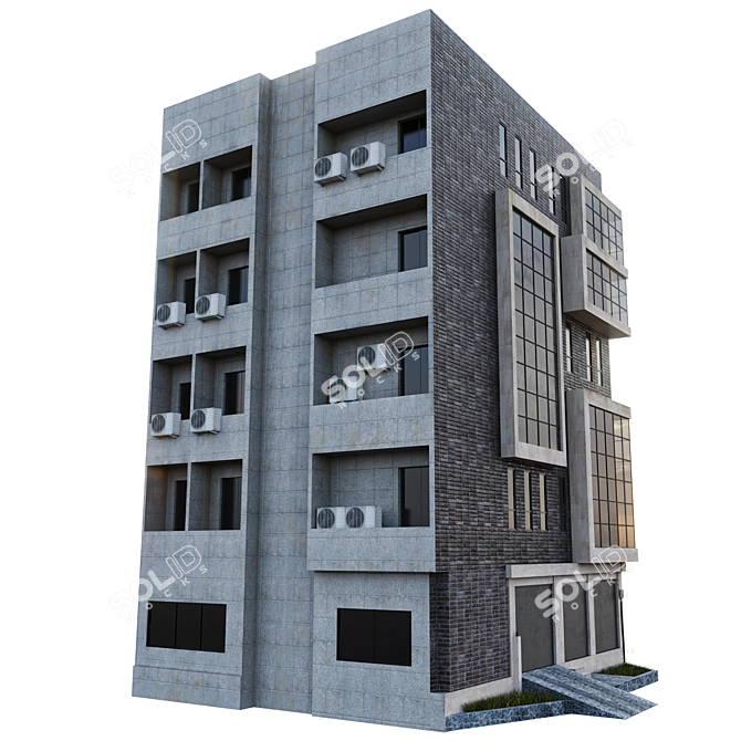 High Detail PBR Building 3D model image 4