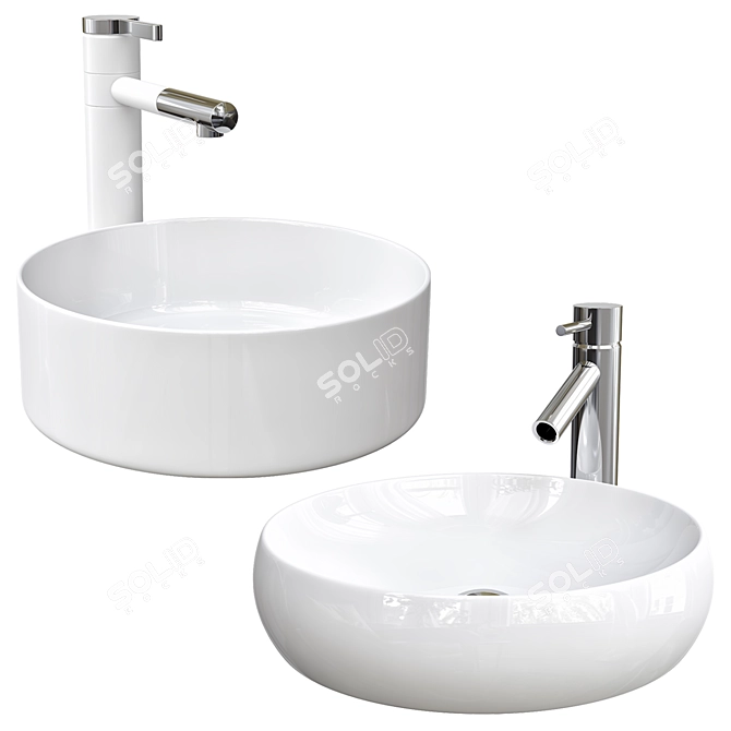 Designer Ceramic Sink BB1357 3D model image 1