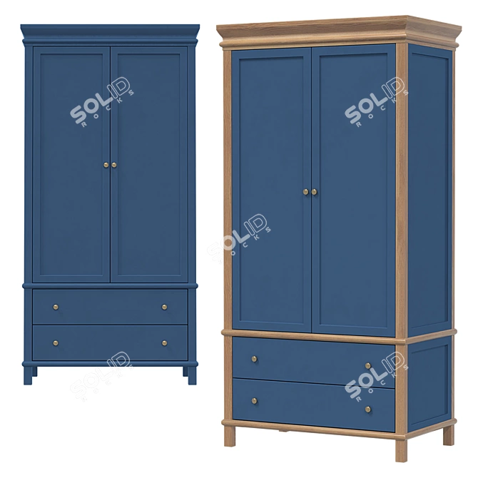 Jules Verne Double Door Wardrobe 3D model image 1