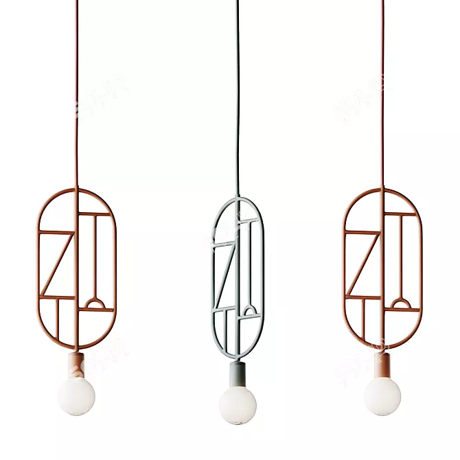 Minimal Geometric Pendant Light 3D model image 2