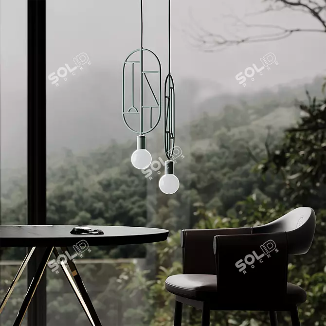 Minimal Geometric Pendant Light 3D model image 4