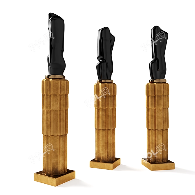 Abstract Art Deco Woman Sculpture 3D model image 4