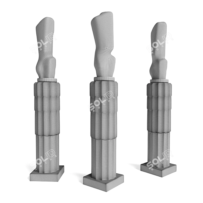 Abstract Art Deco Woman Sculpture 3D model image 6