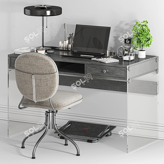 Modern Work-From-Home Essentials 3D model image 2