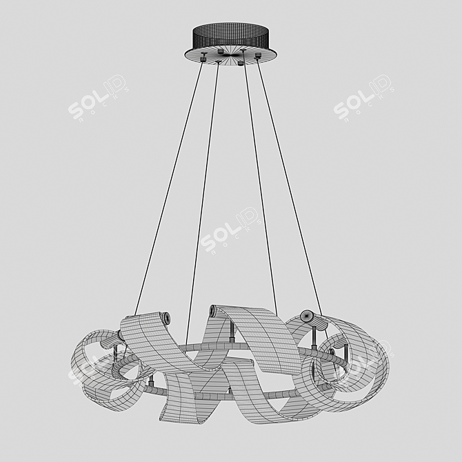 Modern White Living Room Pendant 3D model image 2