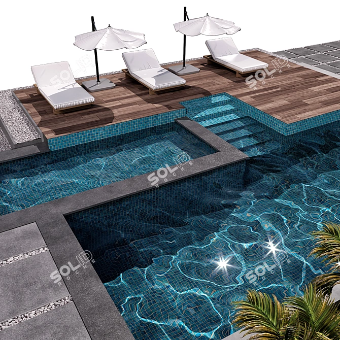 Modern 3D Swimming Pool Model 3D model image 3