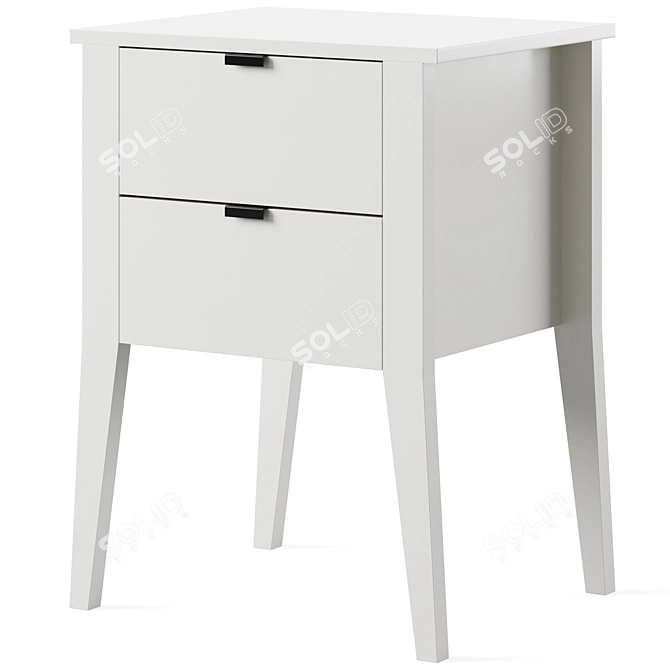 White Drawer Bedside Table Sleepy 3D model image 1