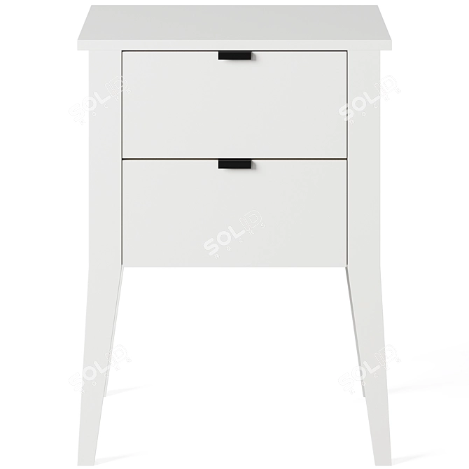 White Drawer Bedside Table Sleepy 3D model image 2