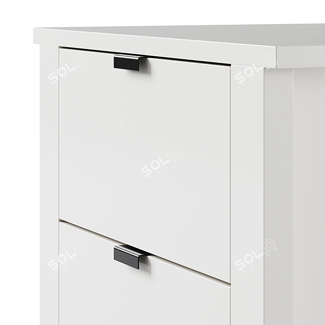 White Drawer Bedside Table Sleepy 3D model image 3