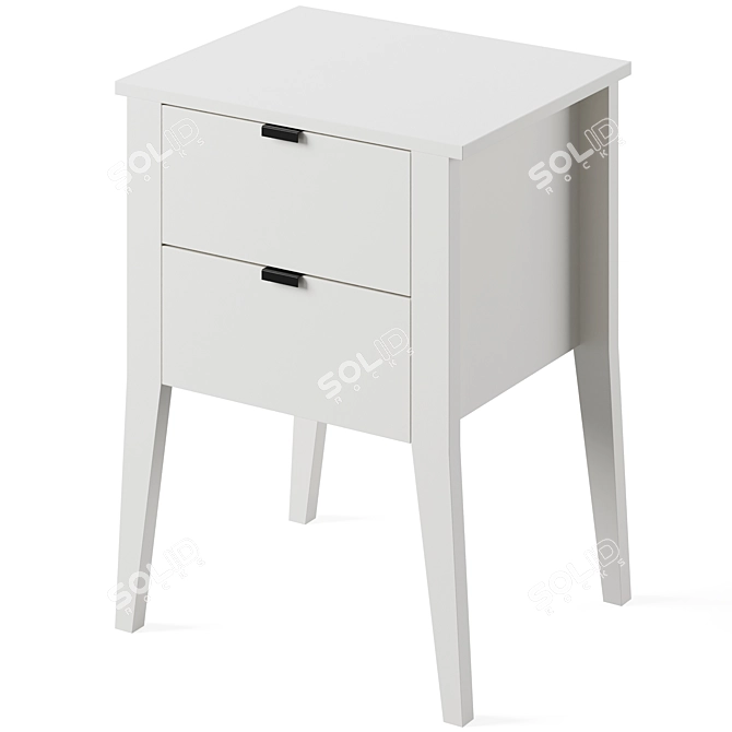 White Drawer Bedside Table Sleepy 3D model image 4