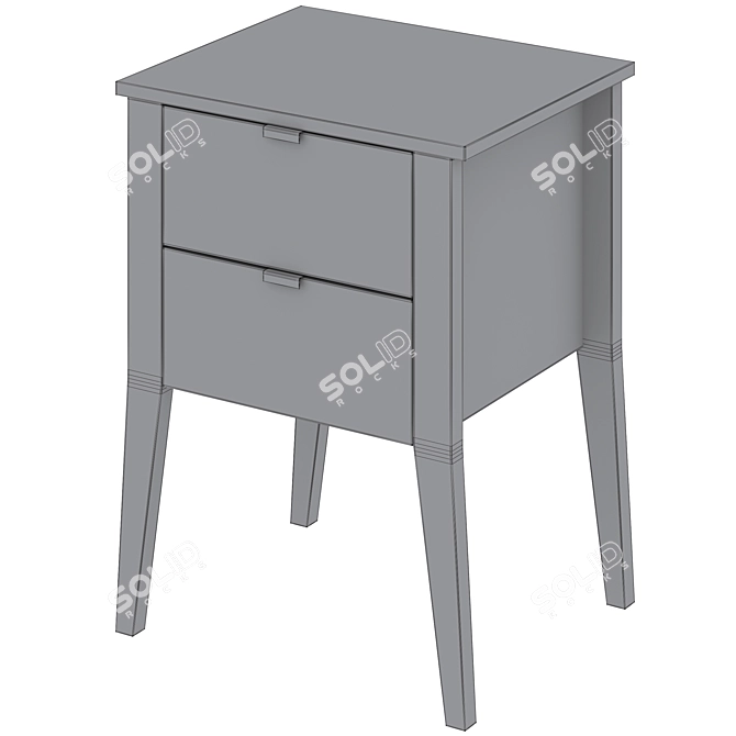 White Drawer Bedside Table Sleepy 3D model image 5