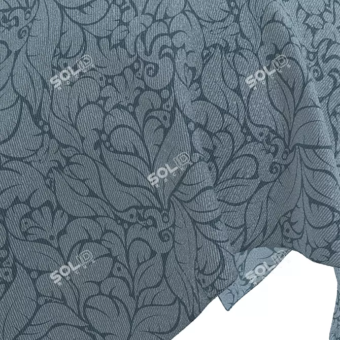 Floral Fabric Seamless PBR Texture 3D model image 3