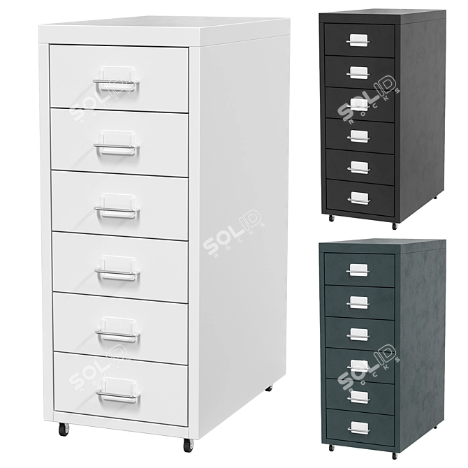 IKEA Helmer Storage Cabinet Furniture 3D model image 1