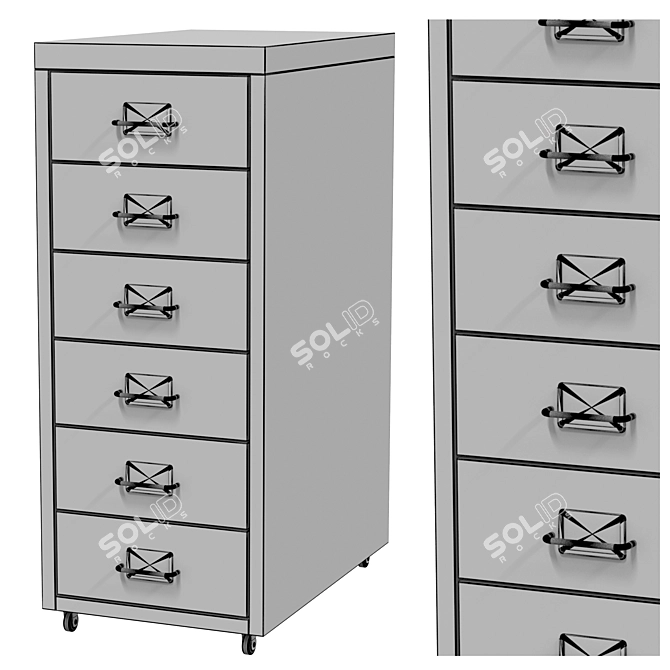 IKEA Helmer Storage Cabinet Furniture 3D model image 5