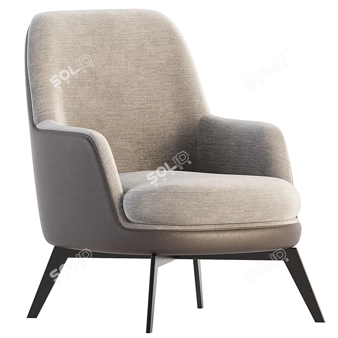 Modern Flexform GUSCIO Armchair 3D model image 1