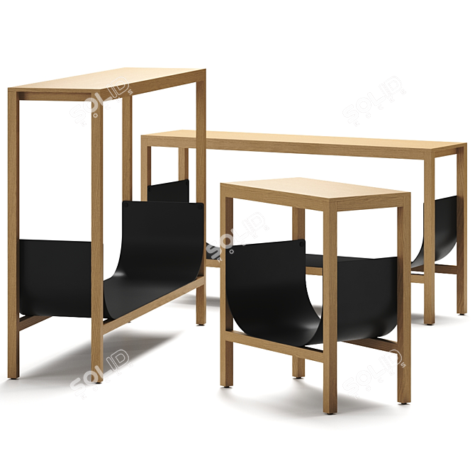 Minimalist Tub Bench in 2 Colors 3D model image 1