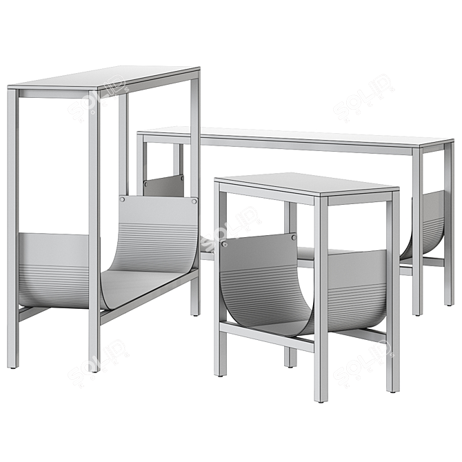 Minimalist Tub Bench in 2 Colors 3D model image 5