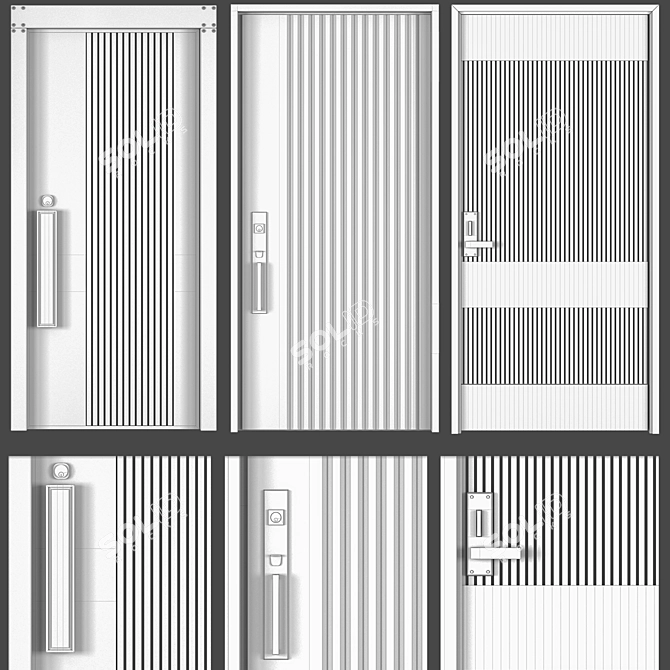 Modern Interior Door Collection 05 3D model image 7