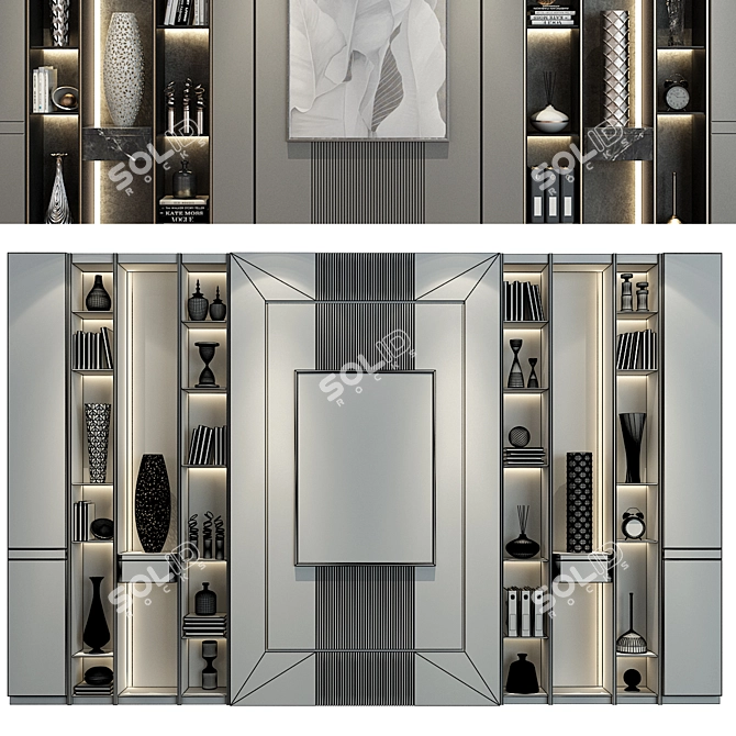 Custom Wardrobe Furniture Set Compositonn 3D model image 2