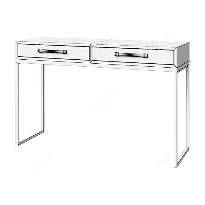 Cora Ivory Brass Console Table 3D model image 2
