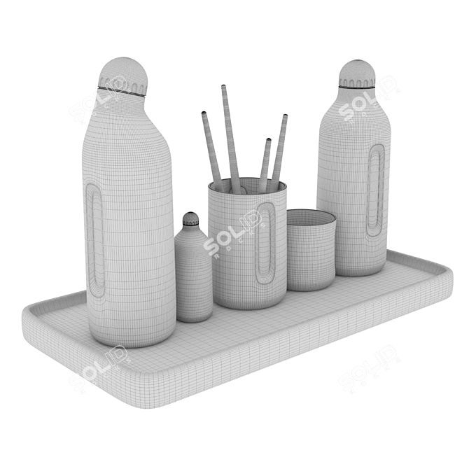 Contemporary 3D Vase Set 3D model image 7