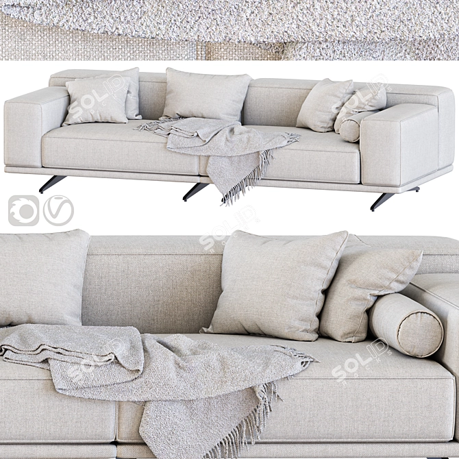 Elegant Grasso Sofa by Eichholtz 3D model image 1