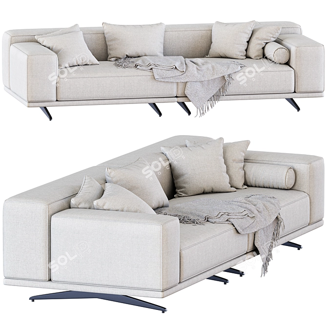 Elegant Grasso Sofa by Eichholtz 3D model image 3