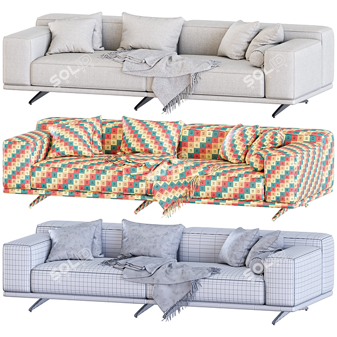 Elegant Grasso Sofa by Eichholtz 3D model image 5