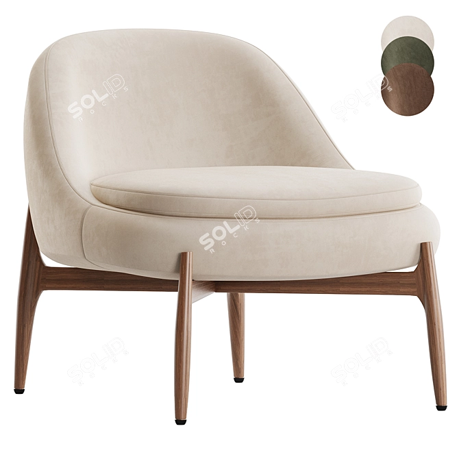 Modern Minotti Sendai Easy Chair 3D model image 1