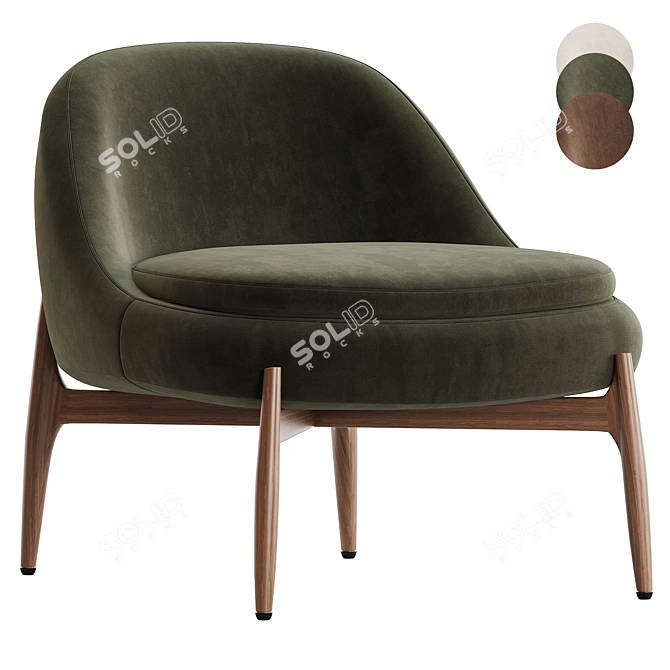 Modern Minotti Sendai Easy Chair 3D model image 2