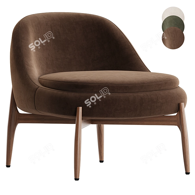 Modern Minotti Sendai Easy Chair 3D model image 3