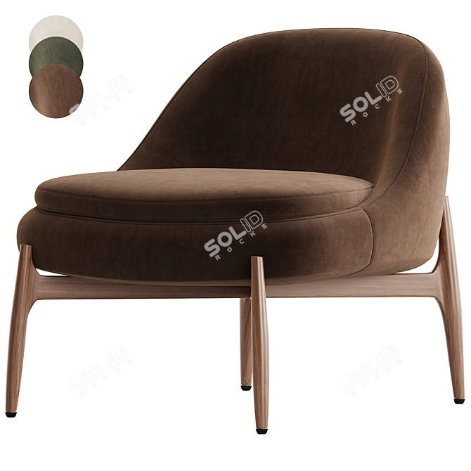 Modern Minotti Sendai Easy Chair 3D model image 4