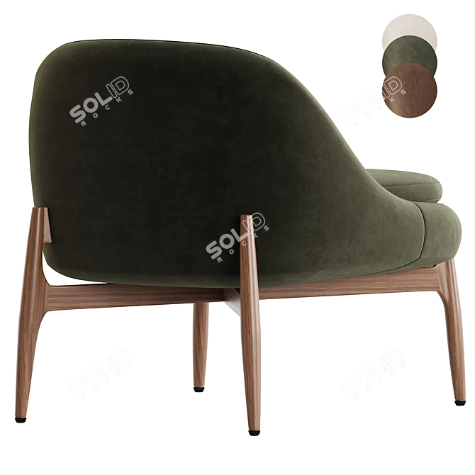 Modern Minotti Sendai Easy Chair 3D model image 6