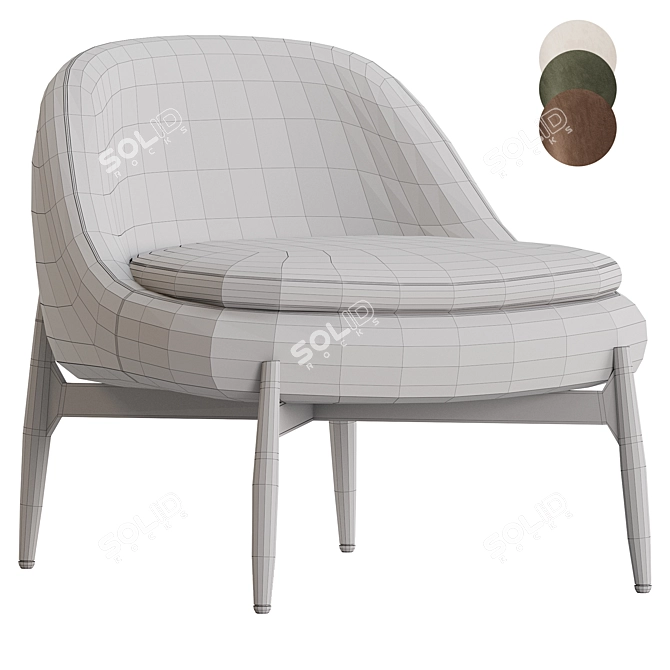 Modern Minotti Sendai Easy Chair 3D model image 7