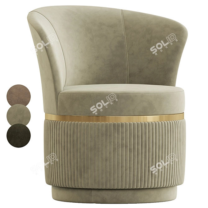 Elegant Vicenza Armchair Collection 3D model image 2