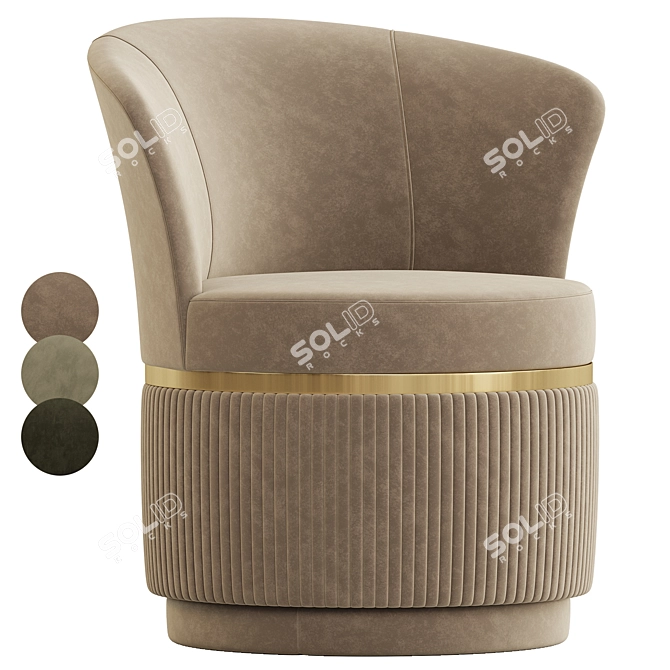 Elegant Vicenza Armchair Collection 3D model image 3