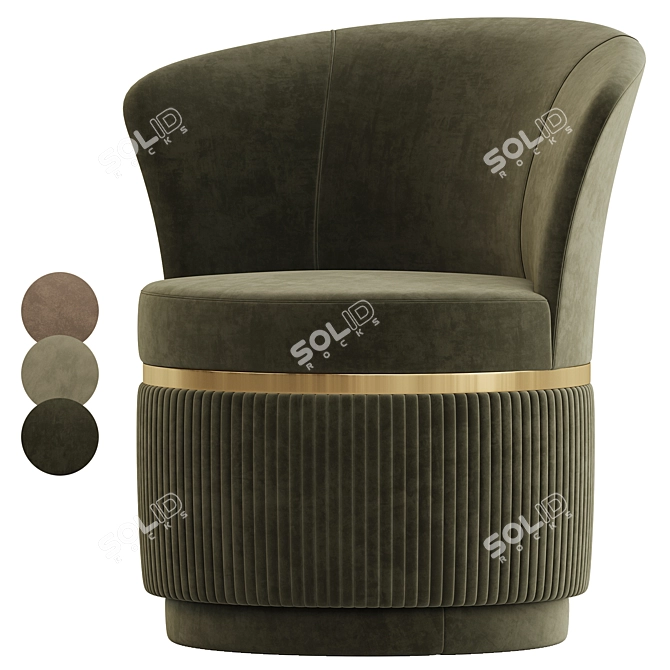 Elegant Vicenza Armchair Collection 3D model image 4